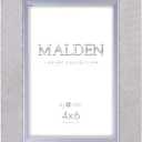 Malden International Designs 4x6 Gray Suede Picture Frame Quality PS Moulding Silver