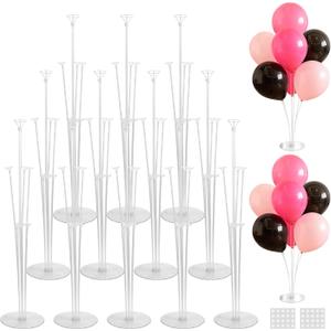 JOYYPOP 12 Sets Balloon Stand Kit, Balloon Sticks with Base Birthday Graduation Party Decorations Wedding