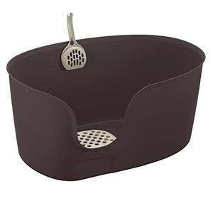 Richell 60037 Paw Trax High Wall Cat Litter Box - Brown - Extra Large