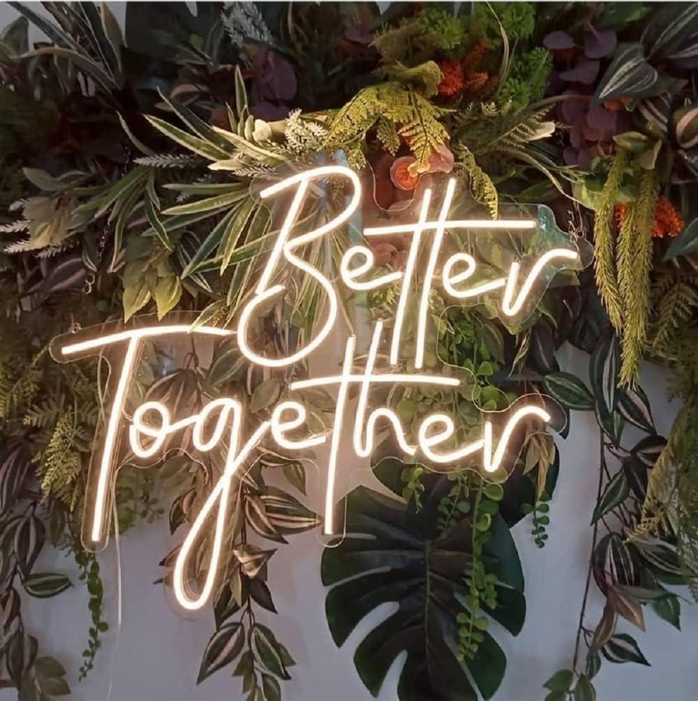 Ulalaza Better Together LED Neon Sign Night Light for Wall Party Dcor Bedroom Room Bar Wedding Home Birthday Art Decoration Christmas with USB Chain Light modulator 5v, One Size