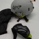 OutdoorMaster Kids Ski Helmet and Goggles Set, Snowboard Helmet, Durable PC Shell & EPS Foam, Snow Helmet 12 Cooling Vents, Dial Fit Skiing Helmet, Safety-Certified Snow Sport Helmets for Boys & Girls (52-56cm Small, Matte Grey)