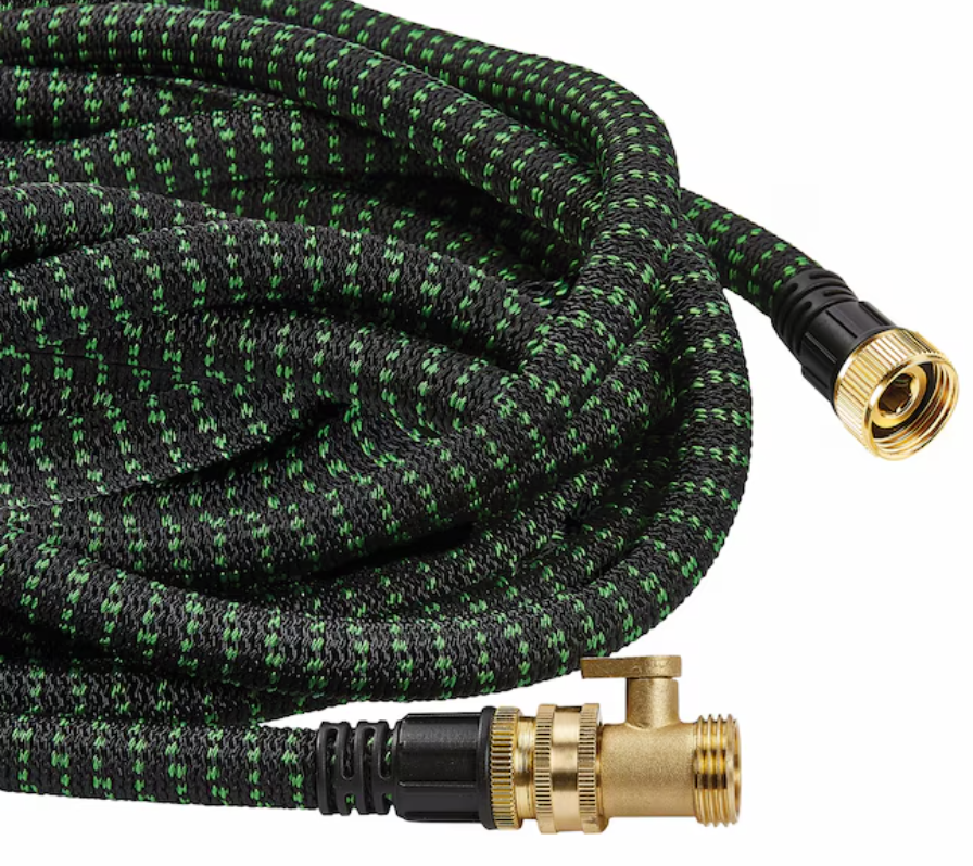 Flexi Hose with 8 Function Nozzle, 50FT - Lightweight Expandable Garden Hose, No-Kink Flexibility, 3/4 Inch Solid Brass Fittings and Double Latex Core 