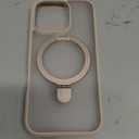 TORRAS Desert Titanium for iPhone 16 Pro Case Magnetic Stand, [Compatible with MagSafe][Flexible Stable Stand] Mil-Grade Protection Translucent Slim Anti-Scratch Ring Kickstand, Rose Gold 6.3", Ostand