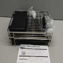 2-Tier Foldable Dish Drying Rack with Drainboard, Stainless Steel Large Capacity Kitchen Counter Organizer with Cup Holder, Utensil & Cutting Board Storage, No Assembly Required, Black