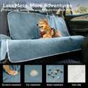 FUNNY FUZZY Dog Car Seat Cover for Back Seat, Back Seat Pet Cover for Dogs Waterproof, Scratchproof Dog Backseat Cover, Non-Slip Bench Car Seat Protector, Universal Fit Most Cars, SUVs, Trucks, Blue