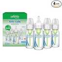 Dr. Brown's AntiColic Options+ Narrow Glass Baby Bottle with Level 1 Slow Flow Nipple, BPAFree, 4 oz/120mL, 4Pack