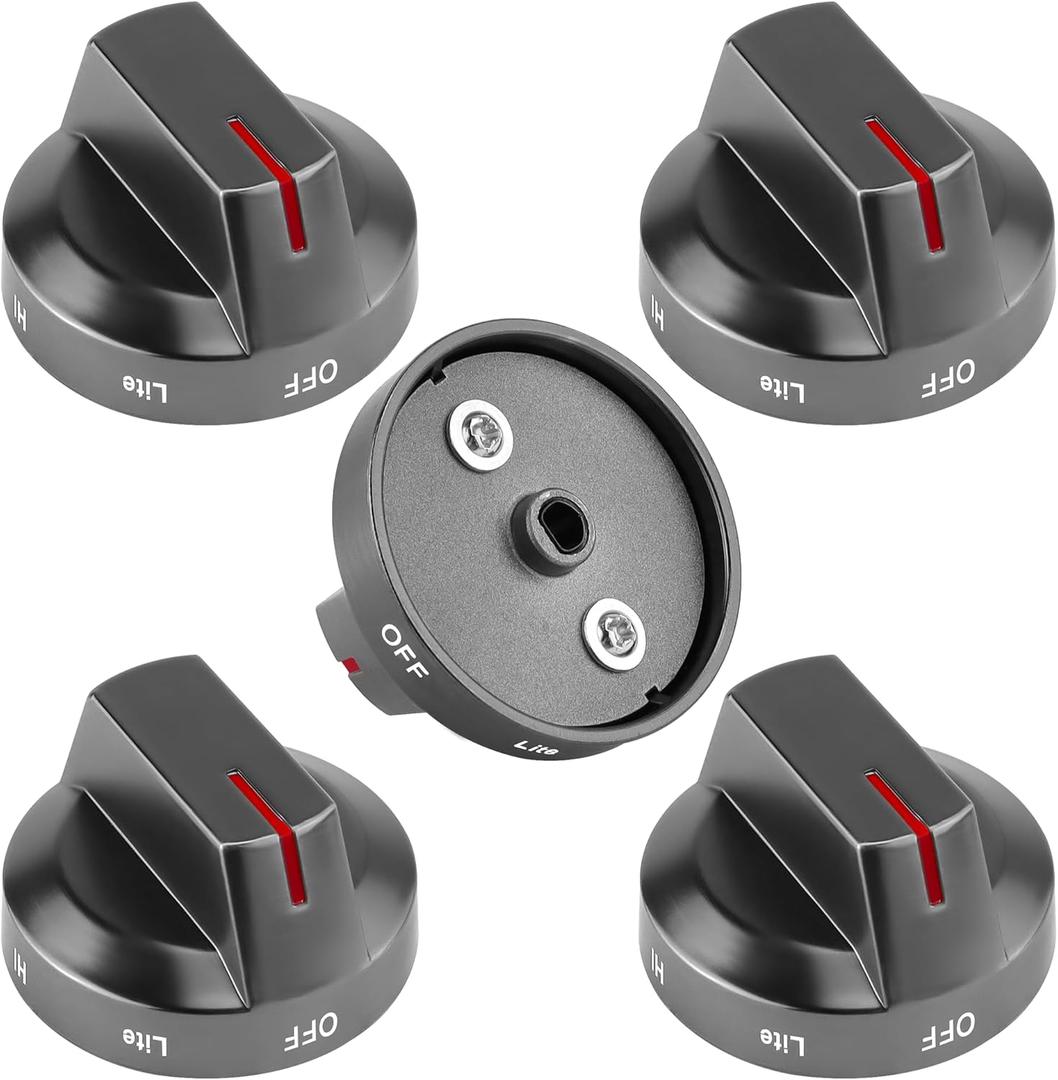 AMI PARTS DG94-03500A/Z Gas Stove Knob Replacement(Black) and DG94-03500X Gas Stove Knobs -Models NX60T8111SS NX60T8311SS NX60T8711SS for Oven Burner Top Stove knobs