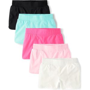 The Children's Place Girls' Athletic Pull on Shorts (XX-Large, Multicolor 5-pack)