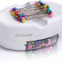 Arcimatto Magnetic Pin Holder, Strong Magnet Pincushion with Drawer, Pin Cushion with 100 Pcs Ball Head Straight Pins for Sewing, Needle Cushions Bobby Pin Holder Paper Clip Organizer for Quilting (White)