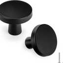 goldenwarm 5 Pack Matte Black Cabinet Knobs for Kitchen Hardware Handles Round Dresser Drawer Knob for Closet Bifold Modern Cabinets Pulls,1.27 Inch