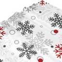 GOOESING Christmas Snowflakes Shower Curtain Winter Red Grey White Snowflake Waterproof Shower Curtains for Bathroom Merry Xmas New Year Holiday Bathroom Shower Curtain Set with Hooks 72x72 Inch