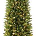 Puleo International 7.5ft Pre-Lit Fraser Fir Pencil Christmas Tree