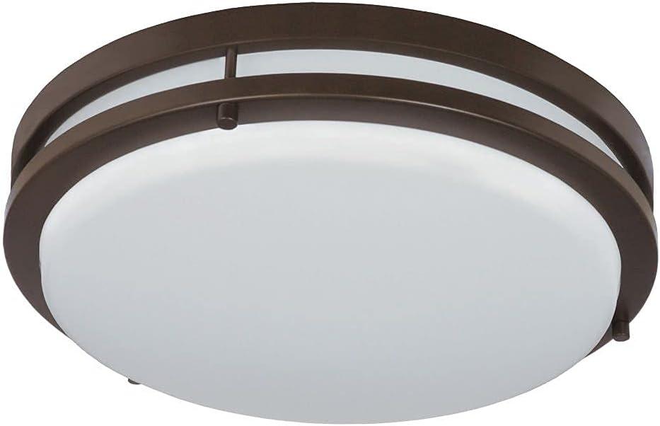Good Earth Lighting Jordan 11-inch LED Flush Mount - Bronze, Dimmable, 1100 Lumen, 3000K, 50,000 Hour Rated Lamp Life