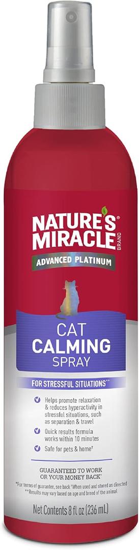Nature's Miracle Cat Calming Spray, 8 Ounces, Stress-Reducing Formula for Cats (New - 8 oz, Multicolored)