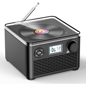 Portable CD Player with Speakers and Bluetooth:Rechargeable CD Boombox with FM Radio-Plays CD/MP3 /Audiobook/USB/TF-Headphone Jack/Charger Included-Home/Outdoor