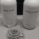 Luxury Glass Soap and Lotion Dispenser Set by Brighter Barns - Liquid Soap Dispenser Bathroom Set - White and Gold Bathroom Accessories for Vacation Rental, Airbnb, Hotel, Wedding Gift (Gold)