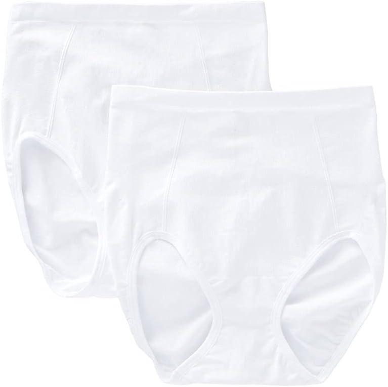 Bali Women's Ultra-Firm Control Shapewear Brief, Seamless Shaping Underwear, 2-Pack (X-Large, White Garment/White Garment)