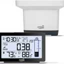 Wireless Rain Gauge Outdoor, Digital Rain Gauge Outdoors Best Rated with Thermometer,Accurate Self-Emptying Rain Measure Gauge for Garden,Remote Electronic Rain Meter,Freeze Proof Rainfall Measurer