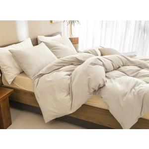 CozyTide California King Comforter Set (10696 Inch),100% Cotton Comforter with Microfiber Inner Fill,Lightweight Fluffy Cal King Wheat Comforter Ultra Soft 3 Pieces