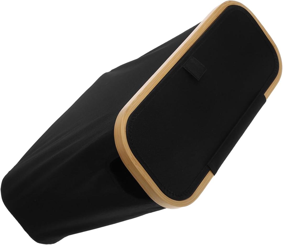 Toilet Paper Organizer with Lid Minimalist Tissue Holder Foldable Bathroom Storage Basket for Wc Paper and Elegant Design for Home Organization (Black)