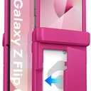 ASAFCASE for Samsung Galaxy Z Flip 6 and Z Flip 7 FE Case Wallet with Card Holder (3 Cards) & Outer Screen Protector & Hinge Protection, Shockproof Rugged & Full Body Protective Phone Cover, Hot Pink