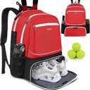 Ytonet Tennis Bag Tennis Backpack for Women Men 2 Rackets with Insulated Pocket Ventilated Shoe Compartment, 12.6''×9.1''×17.9''