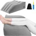 Leg Elevation- Pillows for After Surgery, Inflatable Wedge Pillows for Sleeping, Swelling, Circulation, Bolster Pillow Pain Reliefs for Legs Back for Pregnant, Surgery and Injury(grey,Size:as shown)