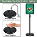 Mutualsign 6Packs Pedestal Sign Holder 11x17in Standing Signs Display Stand Adjustable Pedestal Floor Stand Sign Holder, Aluminum Poster Stand for Ads, Posters, Menu, Guide (Black)