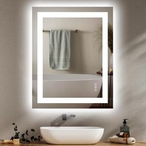 Hivone 24X30 LED Bathroom Mirror with Lights, Anti-Fog, Dimmable, Backlit + Front Lit, Smart Bathroom Vanity Mirror, Memory Function, Shatterproof, Tempered Glass (Horizontal/Vertical)