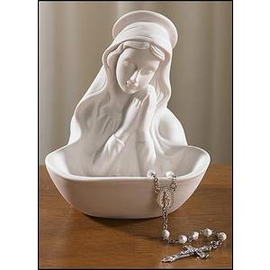 Our Lady of Grace Madonna Icon Statue 5" Porcelain Relic Keepsake Rosary Holder