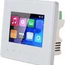 Zopsc Smart Bluetooth Wall Amplifier with 2.8in HD Touch Screen, FM Radio, Timer Control, Multi Zone Audio for Ceiling Speakers, 4x25W Output, Aluminum Alloy