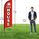 Open House Flag for Businesses, 9.18FT Double-Sided Open House Signs for Real Estate with Pole Kit & Ground Stake