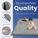 Baby Play Mat for Floor,1.3" Thick Memory foam Tummy Time Mat,Water Repellent Soft Velvet Nursery Rug,Extra Large Non Slip for Crawling,Toddlers,Infants,kids,Tatami Style for Living Room, Dark Grey, 59"×71"×1.3"