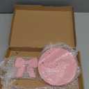 Leinuosen Pink Bow Paper Towel Holder Cute Resin Paper Towel for Kitchen Countertop Coquette Crafts Pink Bow Napkin Holder Decorative Gifts for Home Women Bathroom Free-Standing