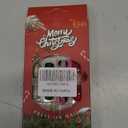 Christmas Press On Nails Medium Square Red Fake Nails with Christmas Hat Reindeer Designs Glitter False Nails Press Ons Full Cover Acrylic Glue Stick On Nails for Women Girls Xmas DIY Manicure 24PCS