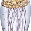 Coloured Glaze Handmade Glass Golden Jellyfish Figurine Blown Glass Paperweights Birthday Gift Table Ornaments Home Decor