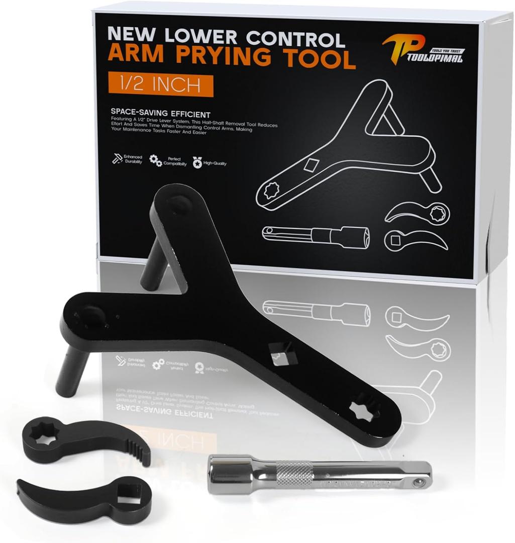 Lower Control Arm Prying Tool Kit,for Control Arm and Suspension Removal,Suitable for Most Front-Wheel Drive Vehicles1/2" Suspension Specialty Bushing Tool and Pry Bar Wrench Adaptor Head
