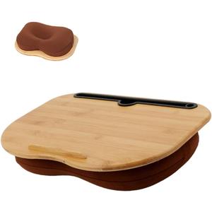 SUMISKY Lap Desk-Portable Laptop Table with Cushion Bamboo Platform Phone Holder S(15"x11")