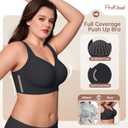 ProKloud Jelly Bras for Women No Underwire Wireless Bra with Support and Lift Full Coverage Plus Size Comfy Seamless Bra (Black, 4XL)