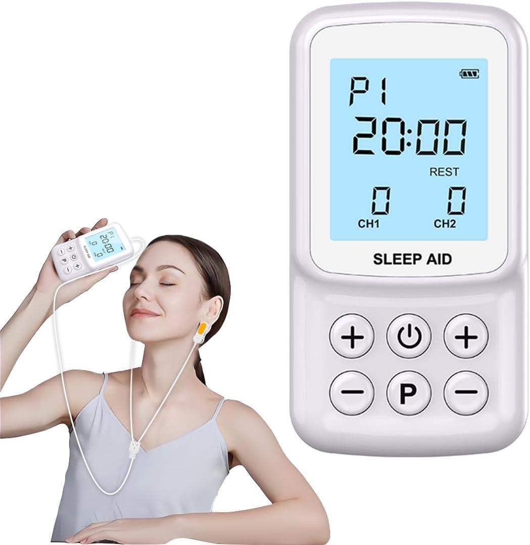 Dual Channel Sleep Aid Device for Stress Relief, Anxiety & Insomnia, 3 Modes & 20 Intensity Levels Sleep Aid Device for Burnout & Rejuvenation, Improve Deep Sleep