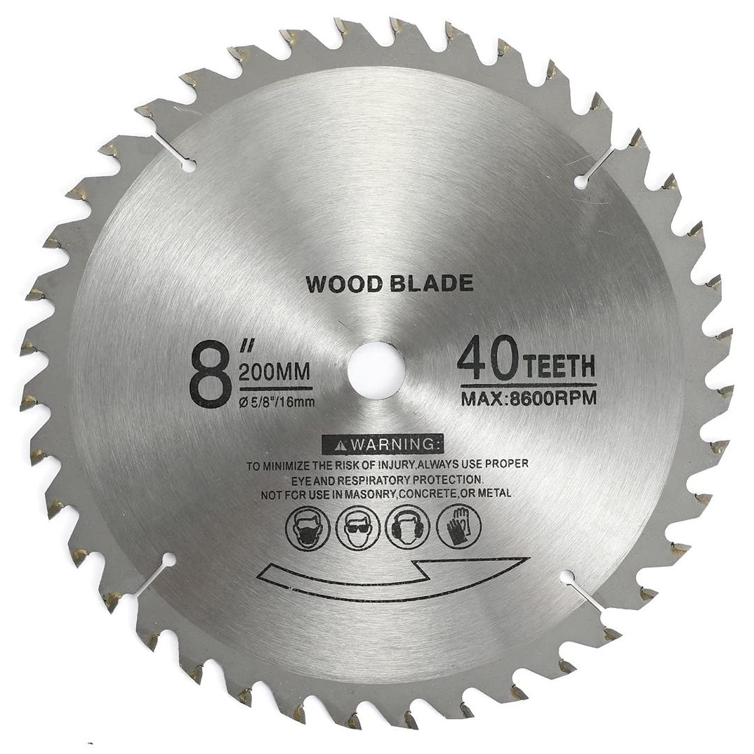 8" 40 Teeth Carbide Tip Wood Cutting Circular Saw Blade Table Saw Blade Miter Saw Blade with 5/8" Arbor for General Purpose