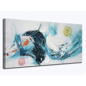 Ardemy Abstract Wall Art Canvas Modern Textured Teal Paintings Wall Art for Living Room Pictures Bedroom Wall Decor Artwork Home Office Kitchen Bathroom, 40"x20"