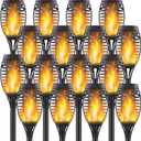 16 Pack Upgraded Solar Lights Outdoor, Mini Solar Torch Lights with Flickering Flames, Waterproof Landscape Decoration Dancing Flame Lights for Garden Pathway Yard, Auto On/Off Dusk to Dawn