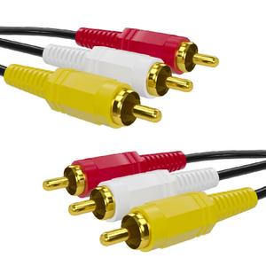RCA Cable, AV Cable Gold Plated, Yellow/White/red connectors 3 Male to 3 Male-4.6 Feet/1PCS