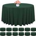 12 Pack Round Tablecloth 90 Inch - Green Polyester Tablecloth for Round Table, Premium Green Tableclothes Washable Fabric Table Cover for Wedding Party Banquet Restaurant Reception Dining
