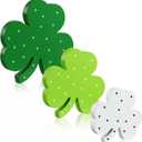 Yookeer St. Patrick's Day Table Wooden Signs 3 Pcs St. Patrick's Table Decor Irish Themed Wood Shamrock Gnome Decor Green Shamrock Blocks Irish Lucky Sign for Home(Cute Style)