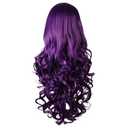Rbenxia Curly Cosplay Wig Long Hair Heat Resistant Spiral Costume Wigs Anime Fashion Wavy Curly Cosplay Daily Party Purple 32" 80cm