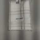 Beige White Buffalo Plaid Caf Curtain Valances,Tan Beige Stripes on White Textured Fabric,Rustic Semi Sheer Window Treatment for Kitchen Bathroom,55" Wx15 Lx1