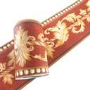 5 Meters Colored Flower Wallpaper Border Peel & Stick Wall Covering Kitchen Bathroom Bedroom Tiles Decor Sticker (Gold)