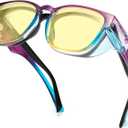 LianSan Safety Glasses Over Eyeglasses for Women - Anti-Fog Goggles Fit Over Prescription Eyewear for ANSI Z87.1 Certified (Multicolor/Yellow)